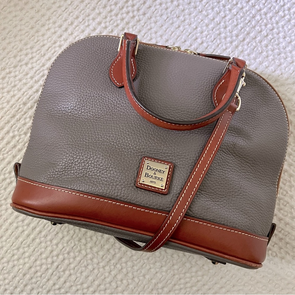Dooney & Bourke Leather Satchel - Grey / Taupe